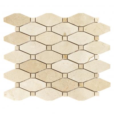 Natural CREMA MARFIL marble stone mosaic octag shape mosaic tiles for wall decoration