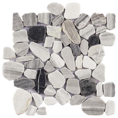 China cheap best price stone grey and black pebble mosaic for sale