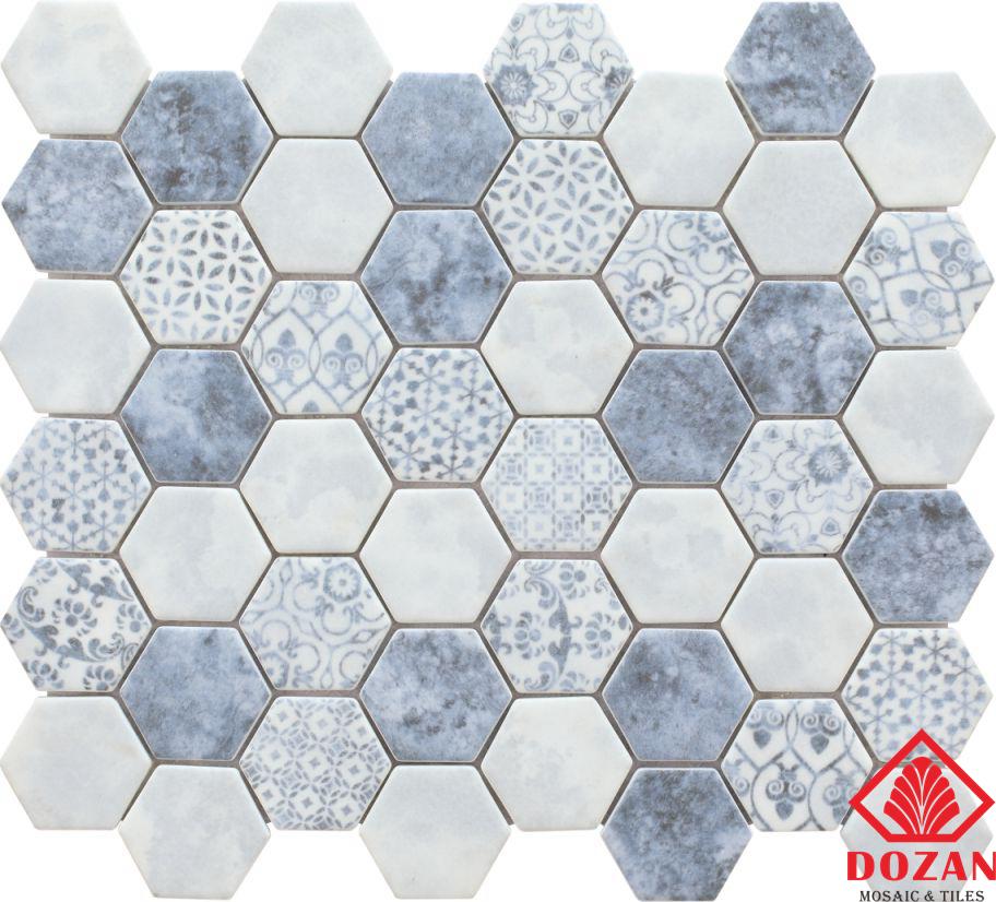 48MM Hex Recycled Mosaic